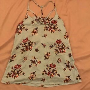 Light Blue Floral Top Women Size Small